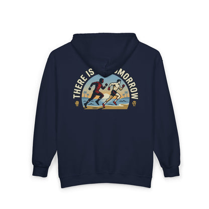 "There Is No Tomorrow" Underdog Montage Full- Zip Hoodie - Retro Fitness Training Full-Zip Sweatshirt