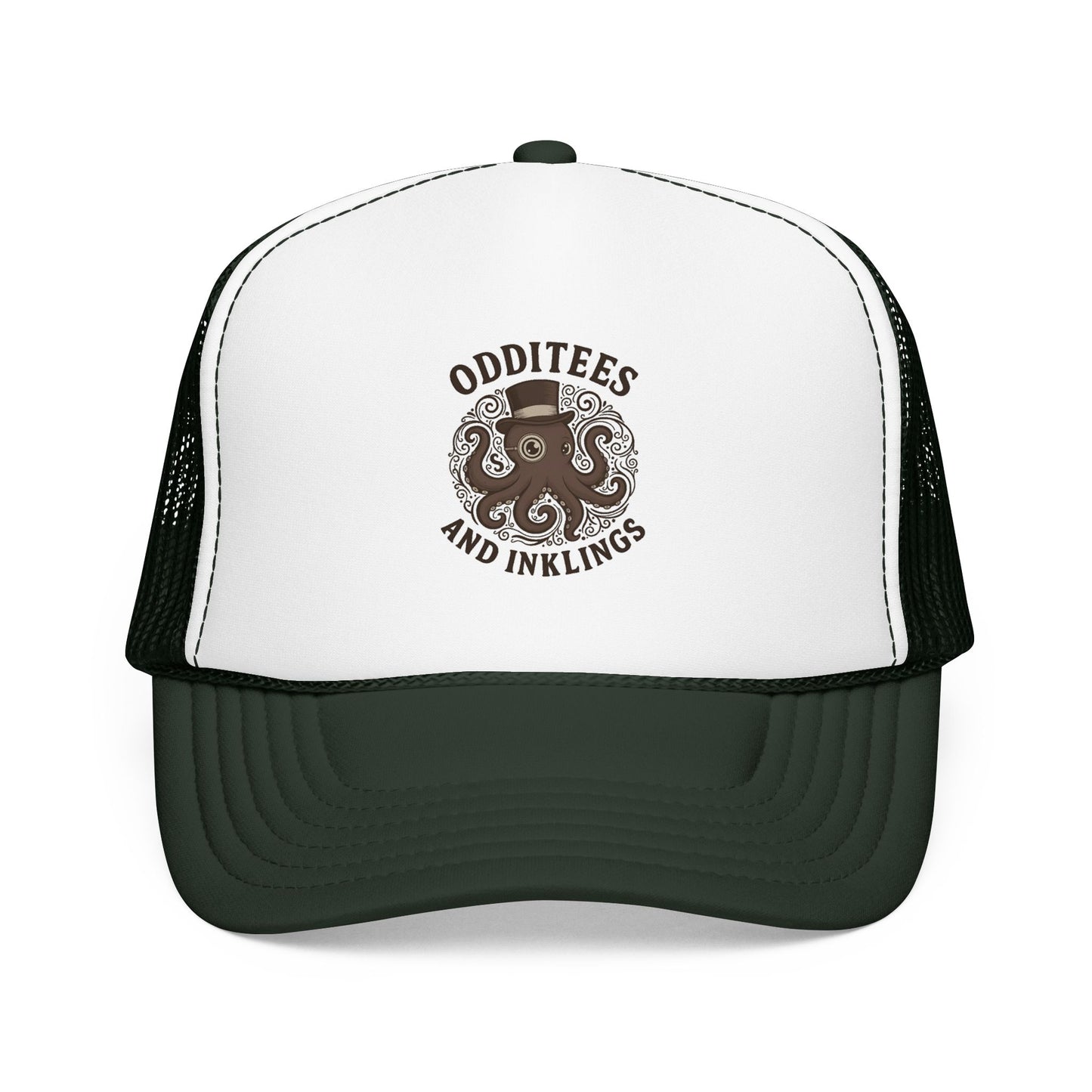 Octopus Logo Trucker Hat — "Odditees and Inklings" Foam Mesh Cap