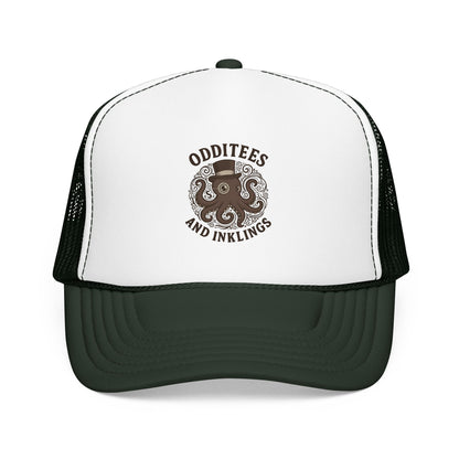 Octopus Logo Trucker Hat — "Odditees and Inklings" Foam Mesh Cap