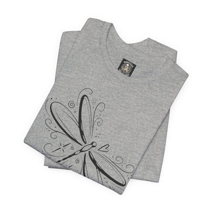 Dragonfly Line Art T-Shirt — Elegant Minimal Nature Tee