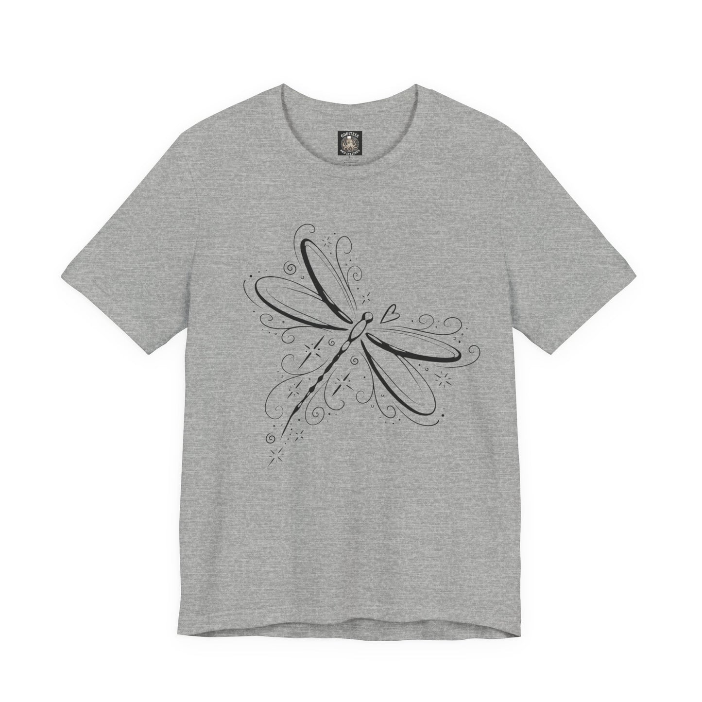 Dragonfly Line Art T-Shirt — Elegant Minimal Nature Tee