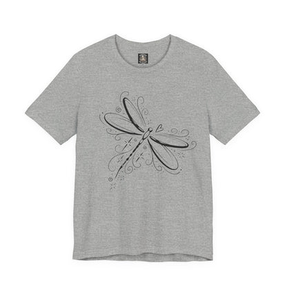 Dragonfly Line Art T-Shirt — Elegant Minimal Nature Tee