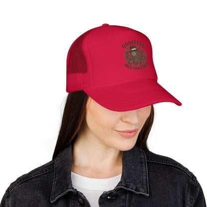 Octopus Logo Trucker Hat — "Odditees and Inklings" Foam Mesh Cap