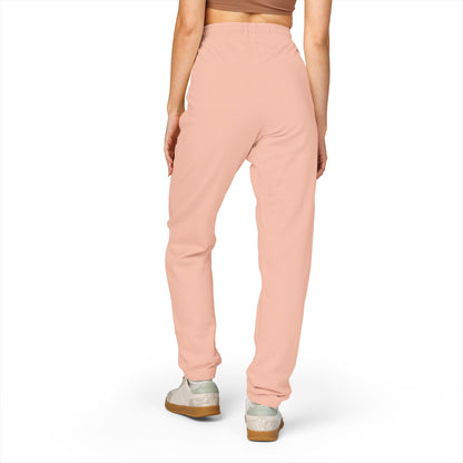 Rose Script Sweatpants — Garment-Dyed Fleece Joggers with Rose & "Love" Script