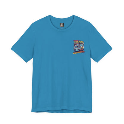 Back to the Food Truck Future Tee — 88mph Hot Sauce 80's Food Truck Graphic T-Shirt