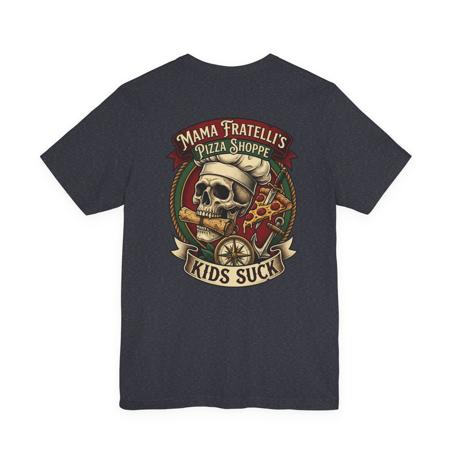 Mama Fratelli's Pizza Shoppe "By The Slice Graphic Tee" - 80's Movie Fandom T-Shirt
