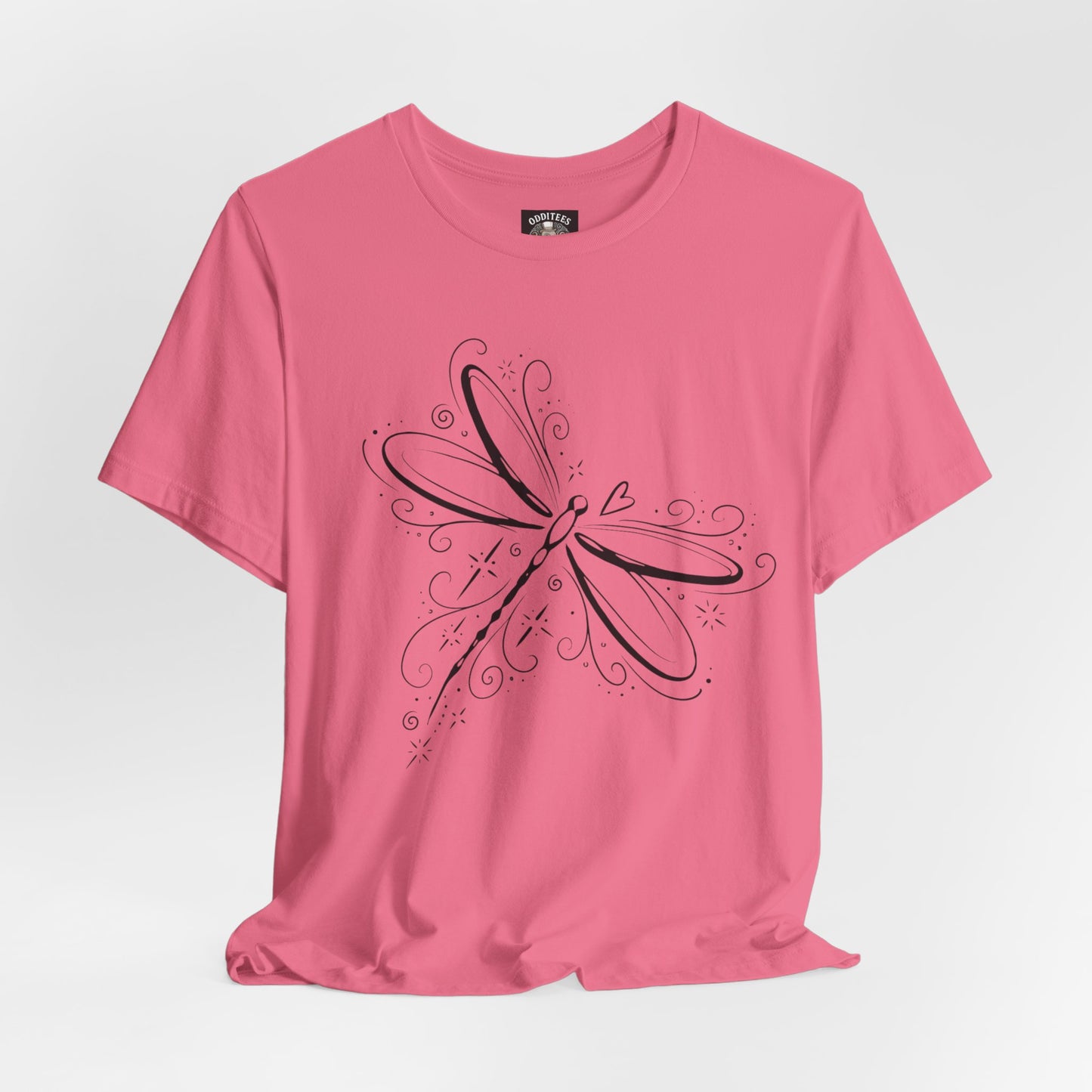 Dragonfly Line Art T-Shirt — Elegant Minimal Nature Tee