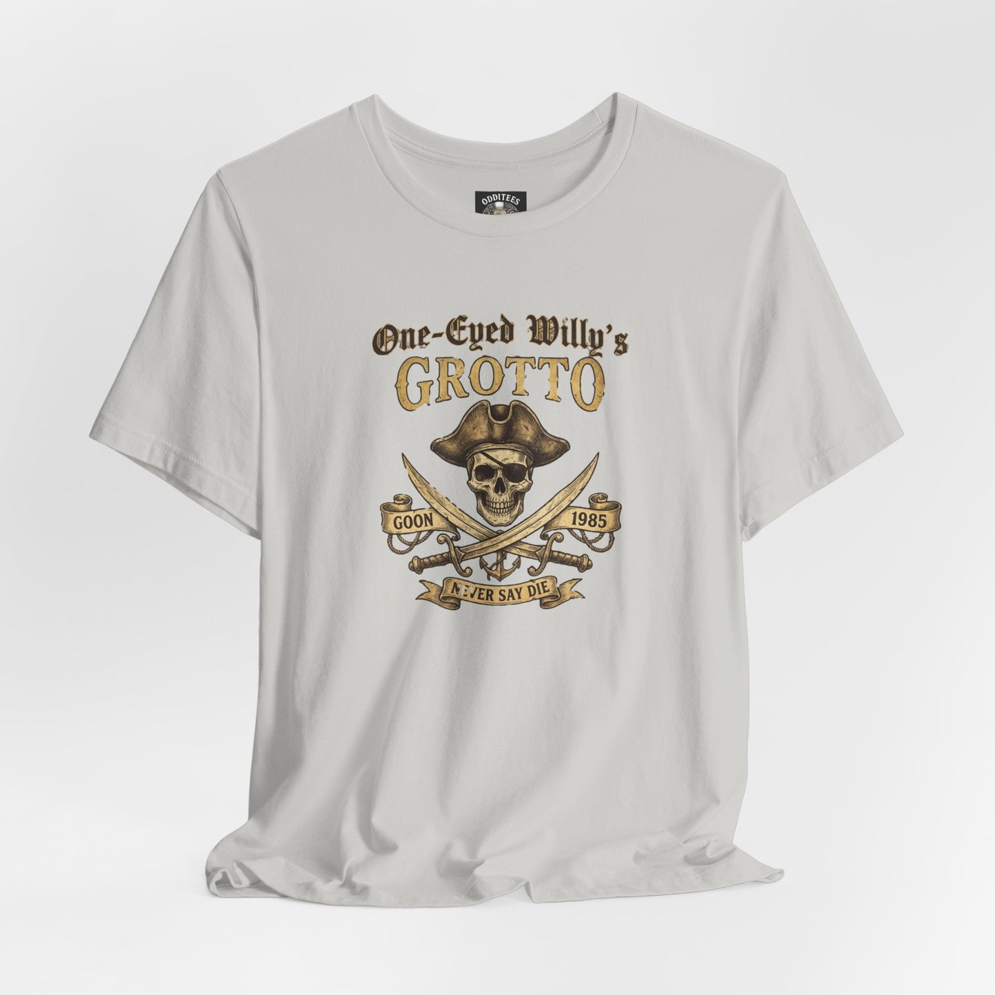 One-Eyed Willy's Grotto Pirate Skull T-Shirt — 80's Treasure Map Tee