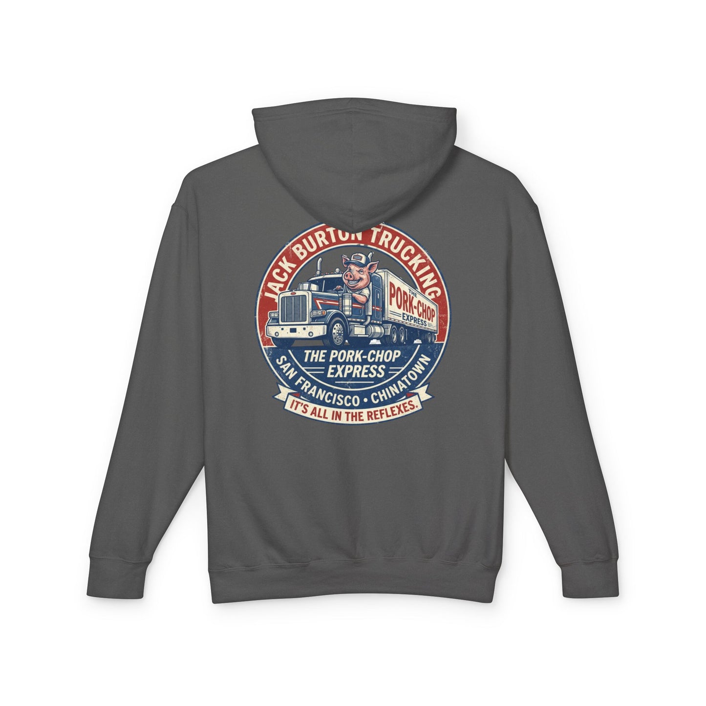 The Pork-Chop Express Hoodie — Retro Trucking Graphic Hooded Sweatshirt