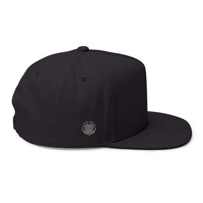 Villain Support Group - Flat Bill Snapback Cap — Embroidered Vintage Badged
