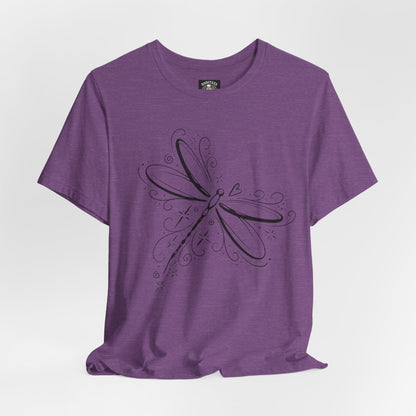 Dragonfly Line Art T-Shirt — Elegant Minimal Nature Tee