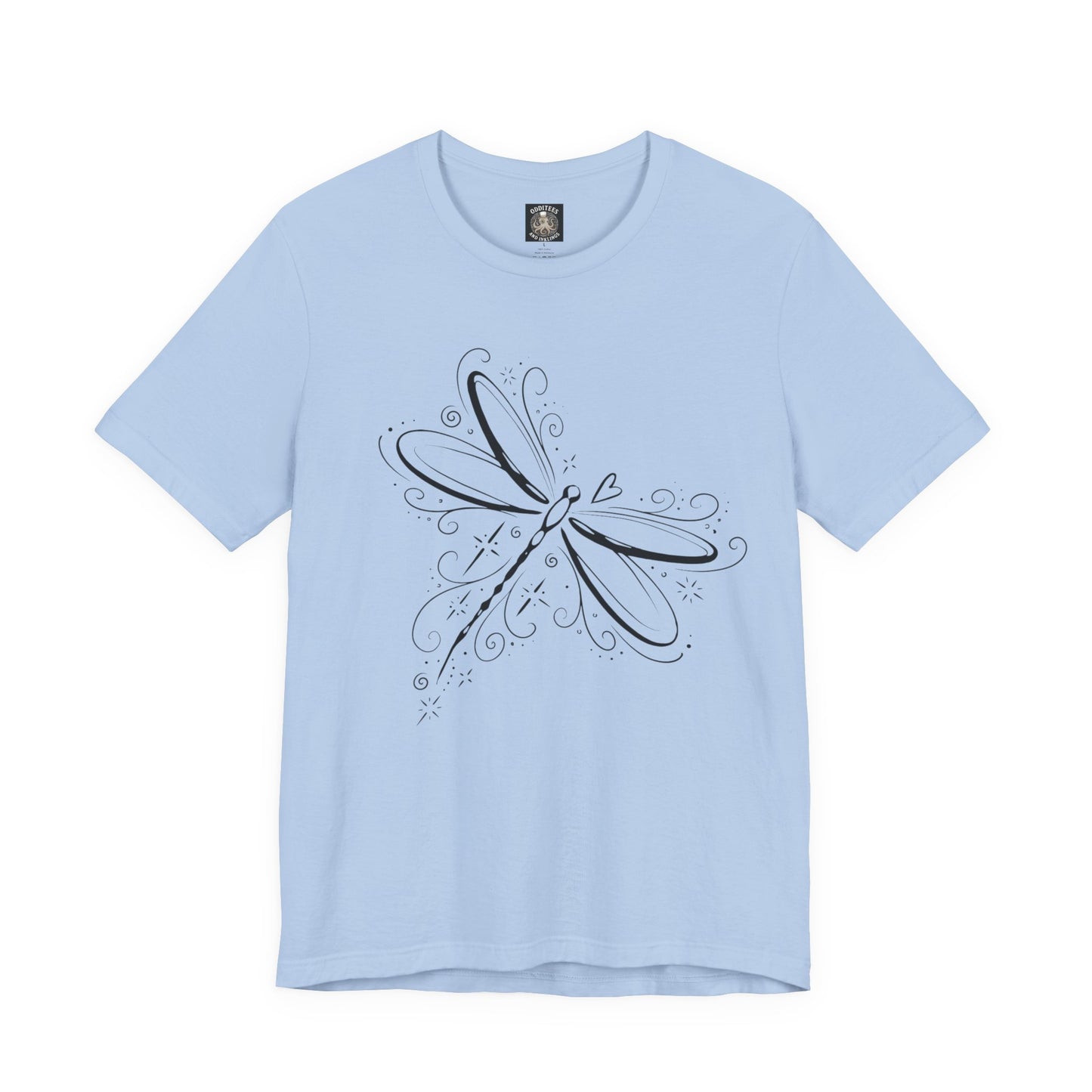 Dragonfly Line Art T-Shirt — Elegant Minimal Nature Tee