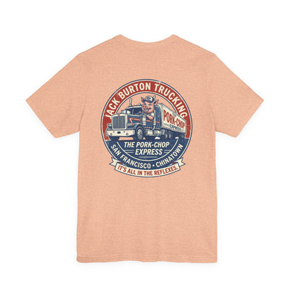 Truck Driver Graphic Tee — "Jack Burton Trucking: The Pork-Chop Express" Vintage San Francisco Design