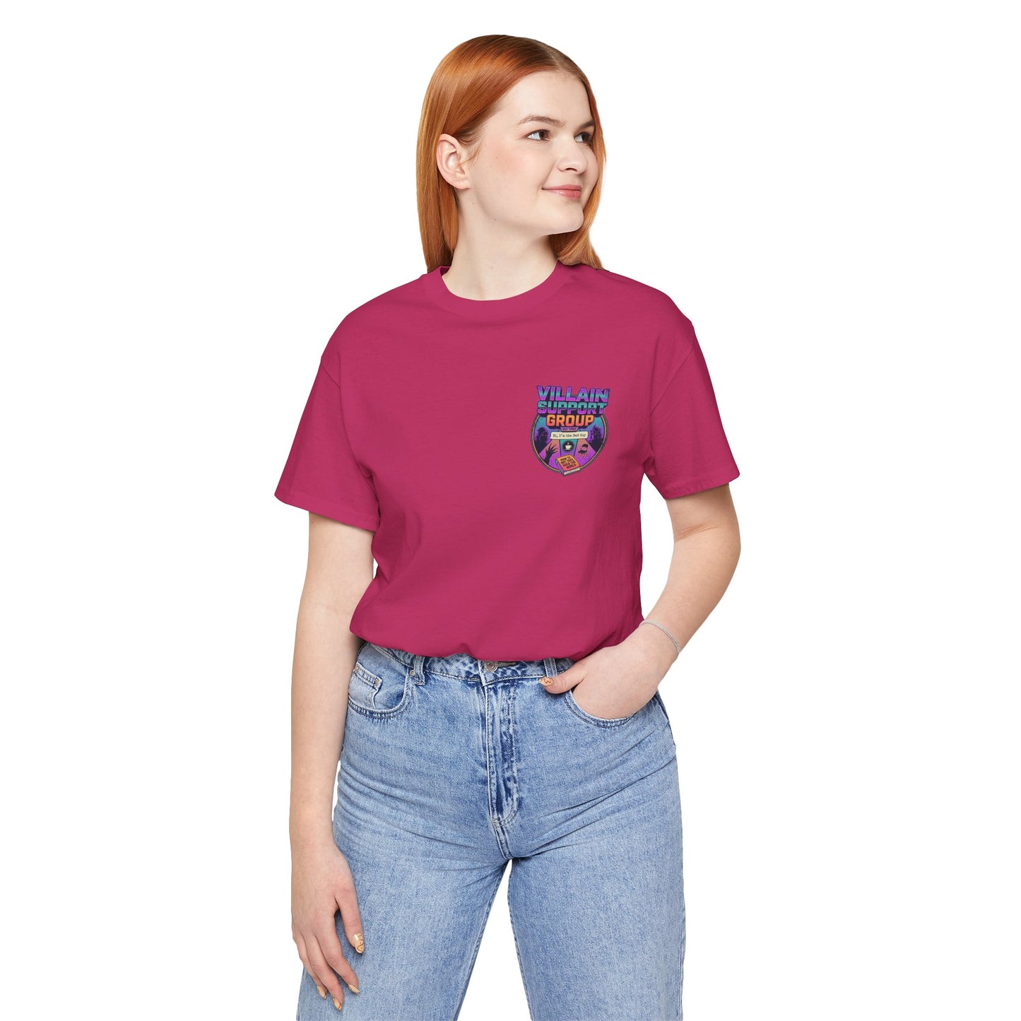 Villain Support Group Tee — Funny Supervillain Graphic T-Shirt