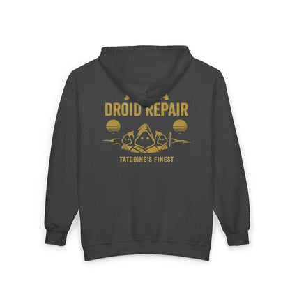 Jawa Droid Repair Full-Zip Hoodie — Tatooine's Finest Star Wars Inspired Zip Sweatshirt