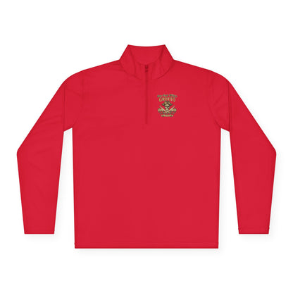 Quarter-Zip Pullover — "One-Eyed Willy's Grotto" Pirate Skull Fishing Pullover