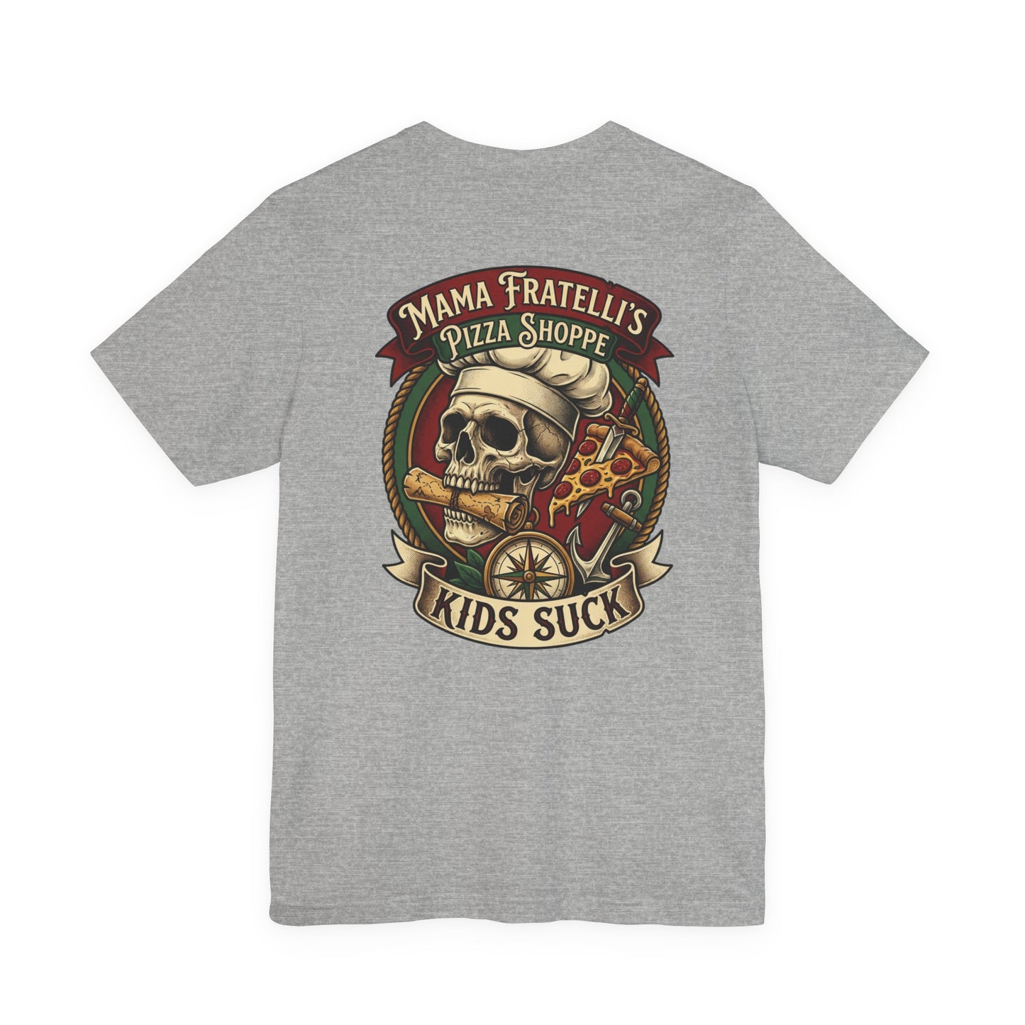 Mama Fratelli's Pizza Shoppe "By The Slice Graphic Tee" - 80's Movie Fandom T-Shirt