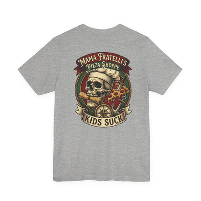 Mama Fratelli's Pizza Shoppe "By The Slice Graphic Tee" - 80's Movie Fandom T-Shirt