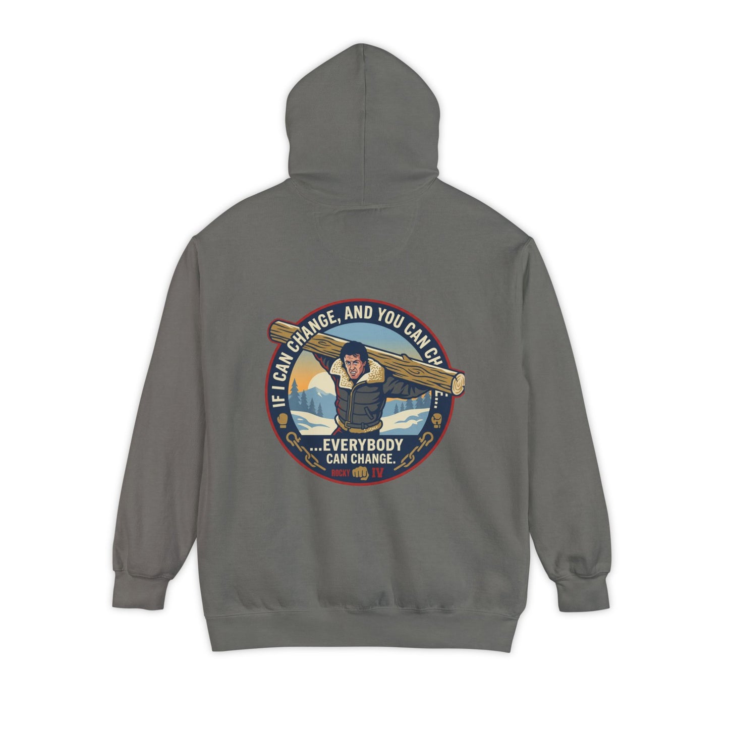 "Everybody Can Change" Underdog Montage Training Hoodie — 90's Retro Boxing Champ Inspiration Hoodie
