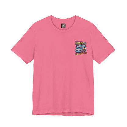 Back to the Food Truck Future Tee — 88mph Hot Sauce 80's Food Truck Graphic T-Shirt