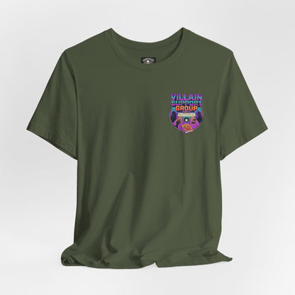 Villain Support Group T-Shirt — Funny Retro Supervillain Meetup Tee