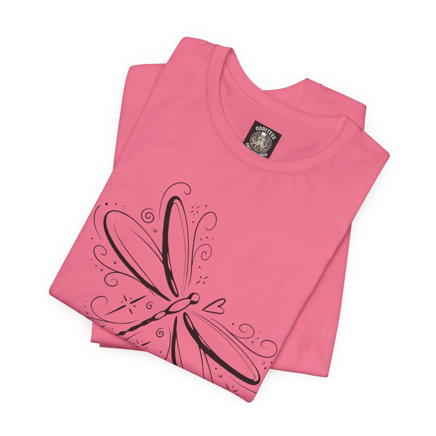 Dragonfly Line Art T-Shirt — Elegant Minimal Nature Tee