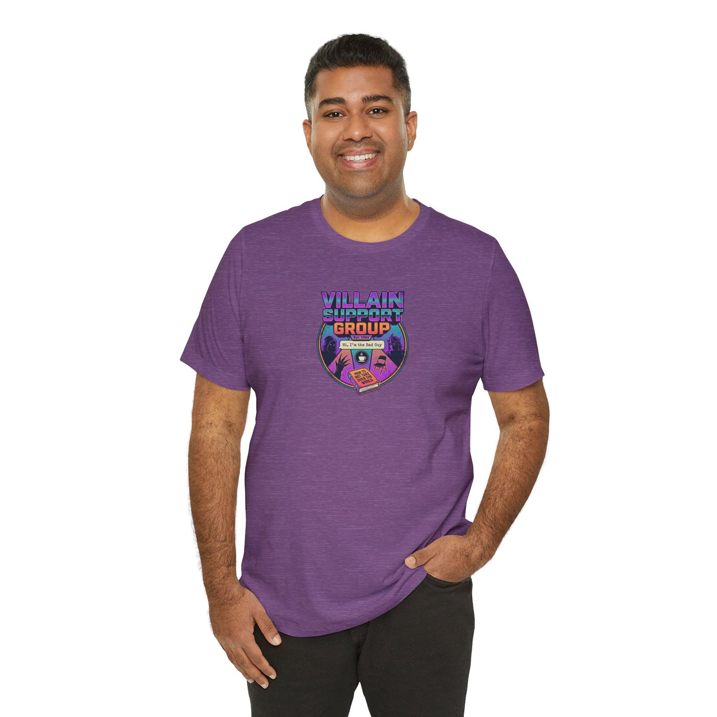 Villain Support Group T-Shirt — Funny Retro Supervillain Club Tee