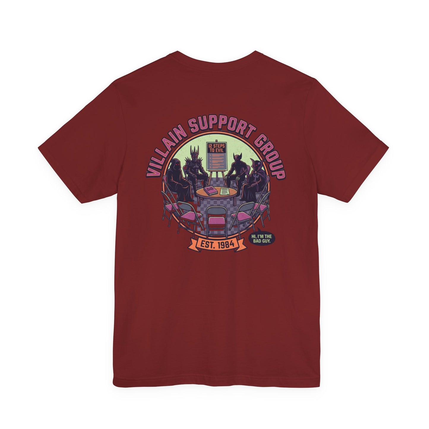 Villain Support Group T-Shirt — Funny Retro Supervillain Club Tee