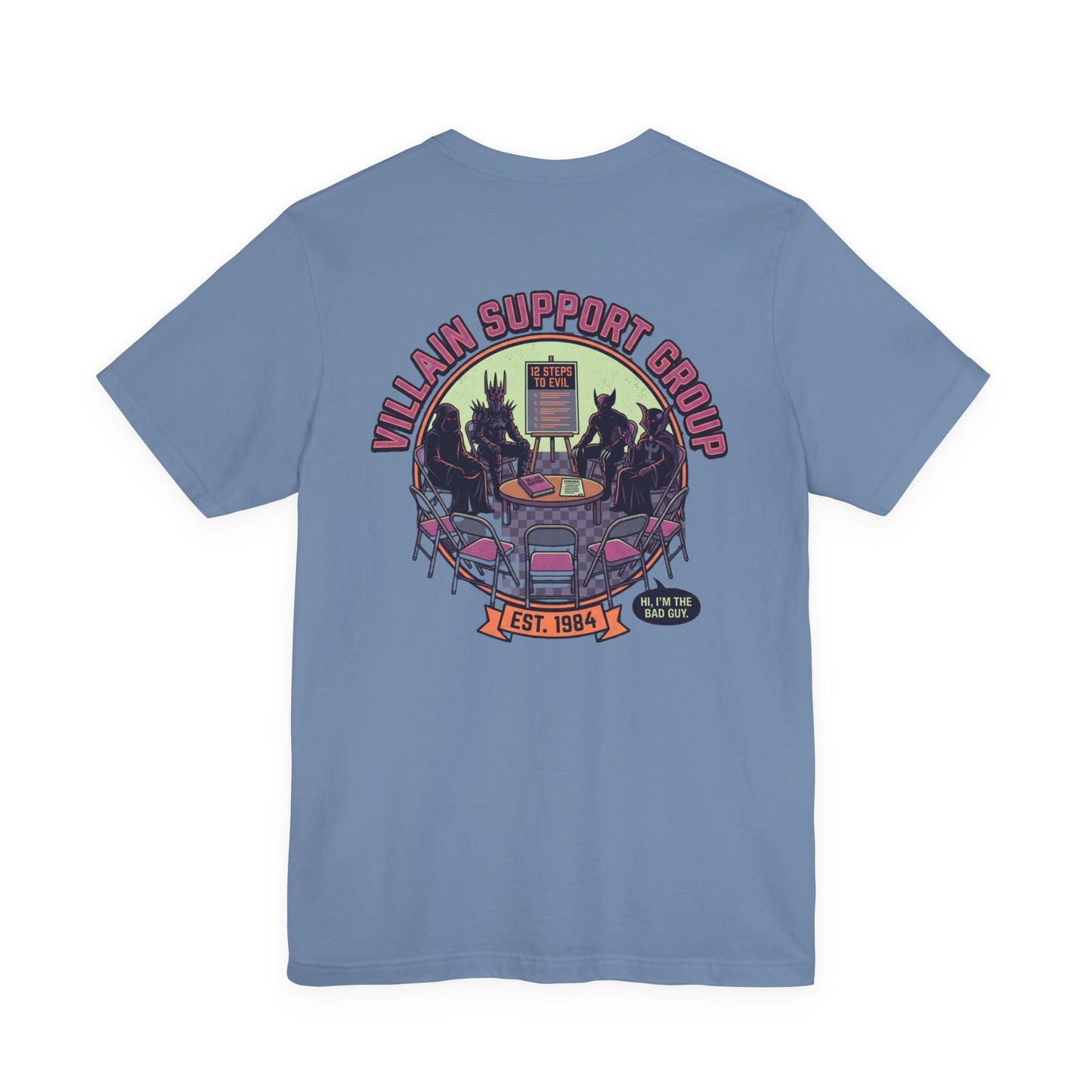 Villain Support Group T-Shirt — Funny Retro Supervillain Club Tee