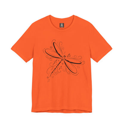 Dragonfly Line Art T-Shirt — Elegant Minimal Nature Tee