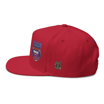 Villain Support Group - Flat Bill Snapback Cap — Embroidered Vintage Badged