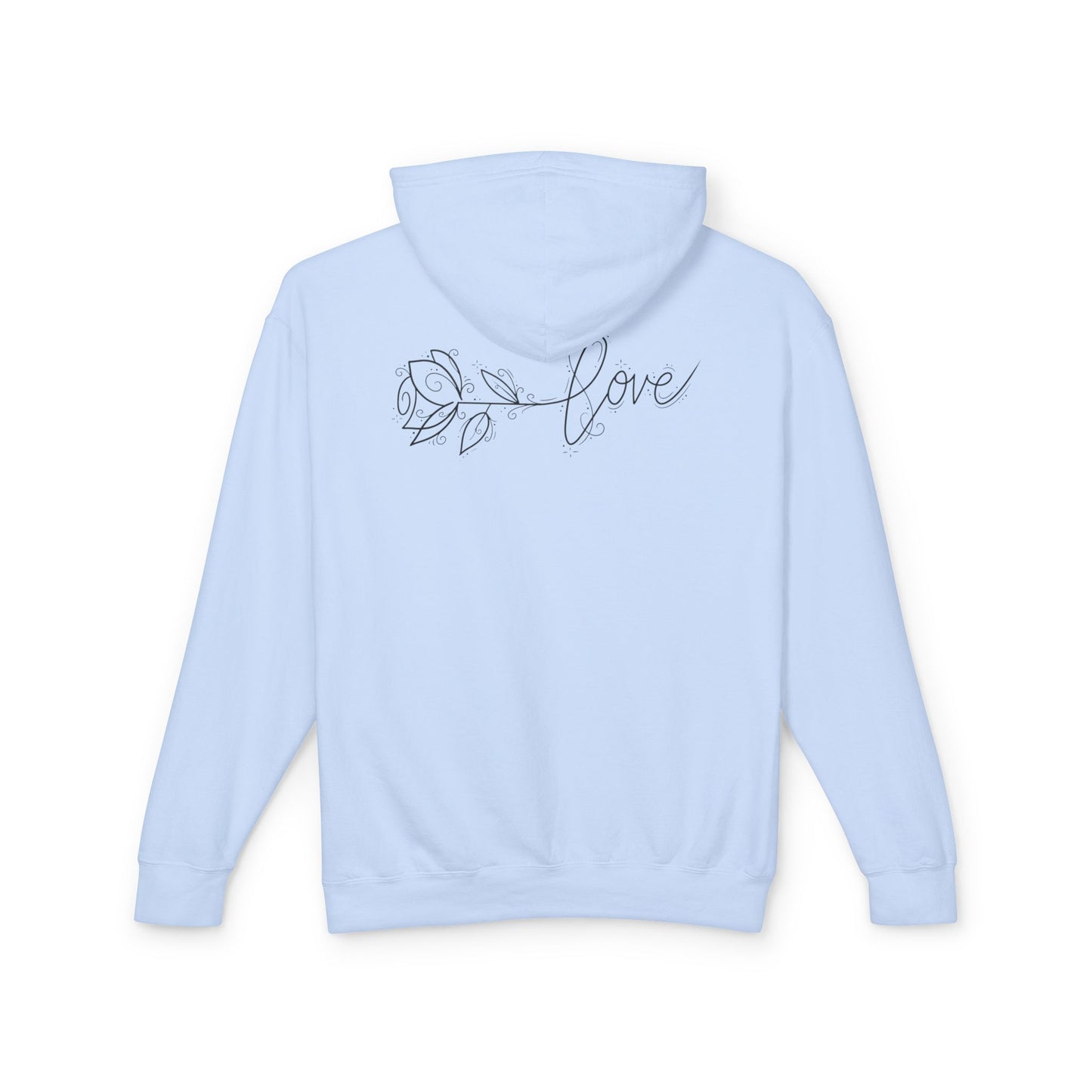 Love Floral Hoodie — Minimal Line Rose Hooded Sweatshirt