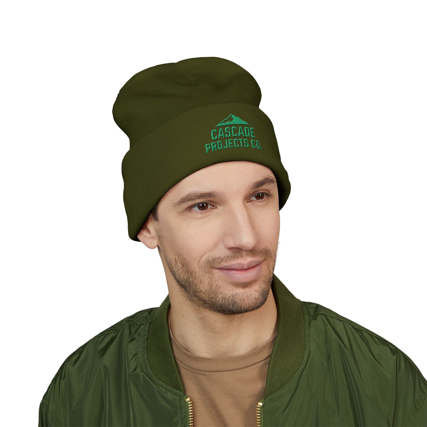 Cascade Projects Co. Embroidered Mountain Cuffed Beanie