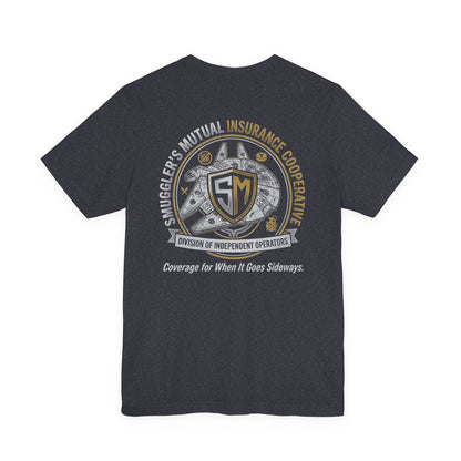 Smuggler's Mutual Insurance Cooperative Graphic Tee — "Coverage for When It Goes Sideways"