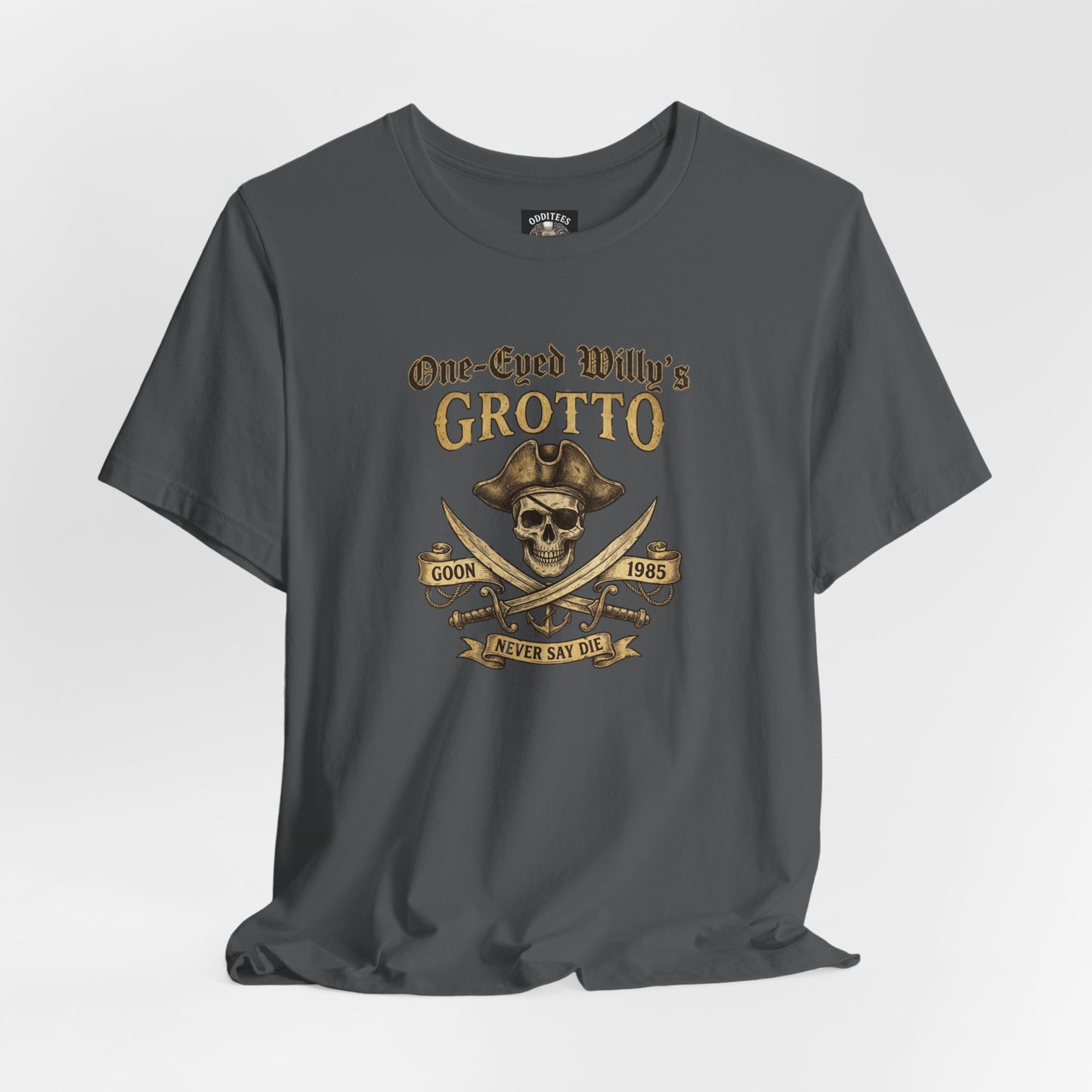 One-Eyed Willy's Grotto Pirate Skull T-Shirt — 80's Treasure Map Tee