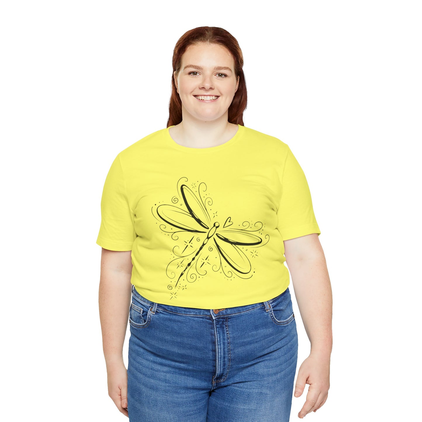 Dragonfly Line Art T-Shirt — Elegant Minimal Nature Tee