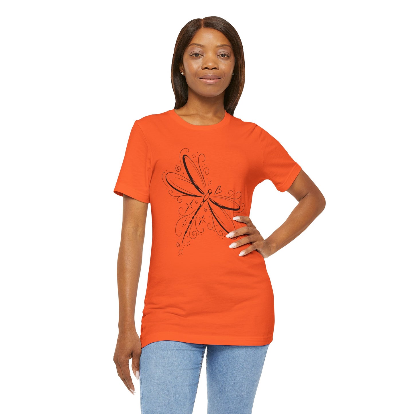 Dragonfly Line Art T-Shirt — Elegant Minimal Nature Tee