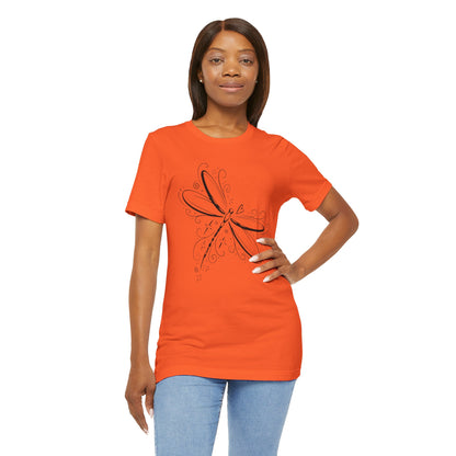 Dragonfly Line Art T-Shirt — Elegant Minimal Nature Tee