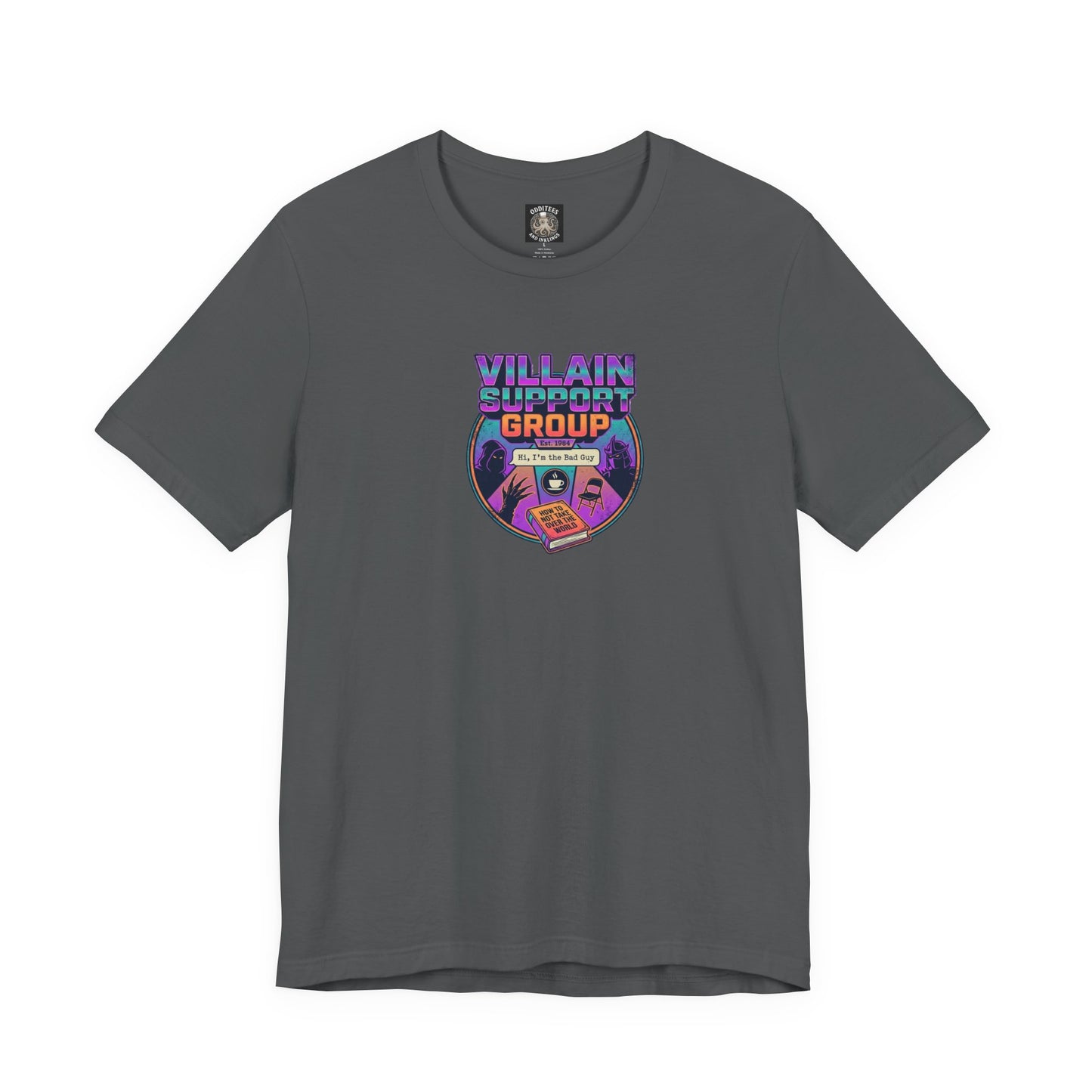 Villain Support Group T-Shirt — Funny Retro Supervillain Club Tee
