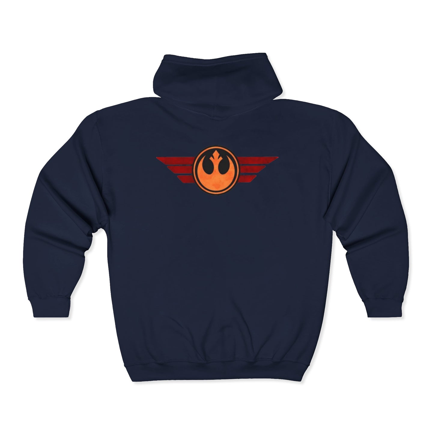 Rebel Wings Zip Hoodie — Vintage Pilot Emblem Full‑Zip Hoodie