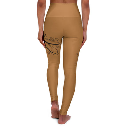 Dragonfly High-Waist Yoga Leggings - Iced Coffee