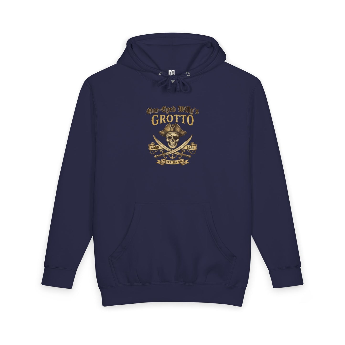 One-Eyed Willy's Grotto Treasure Hunt Hoodie — Vintage Nautical Pullover Hooded Sweatshirt