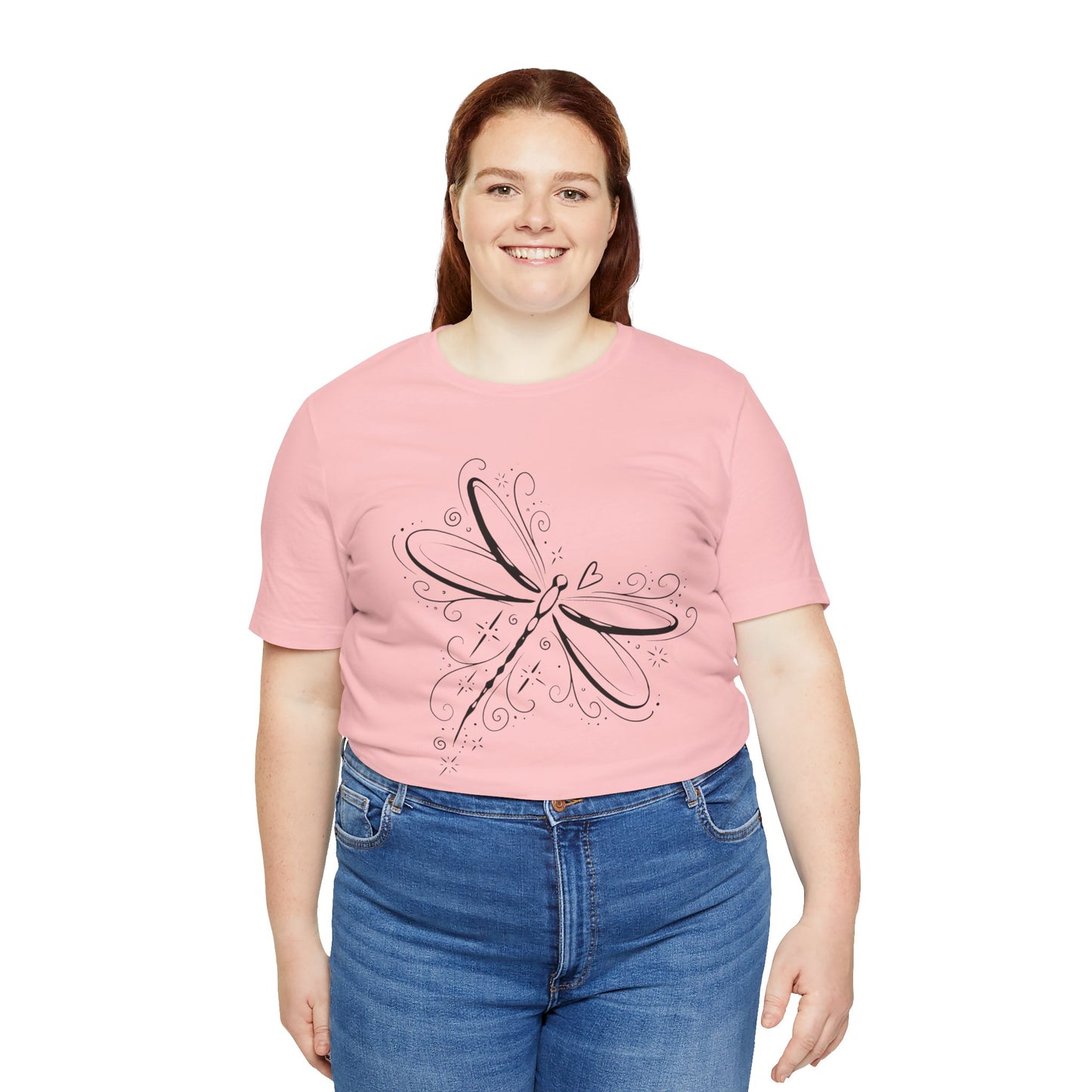 Dragonfly Line Art T-Shirt — Elegant Minimal Nature Tee