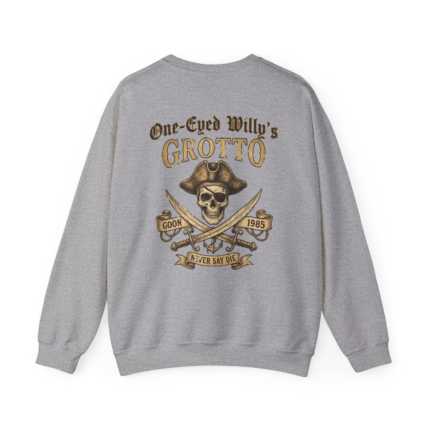 One-Eyed Willy’s Grotto Pirate Skull Crewneck Sweatshirt
