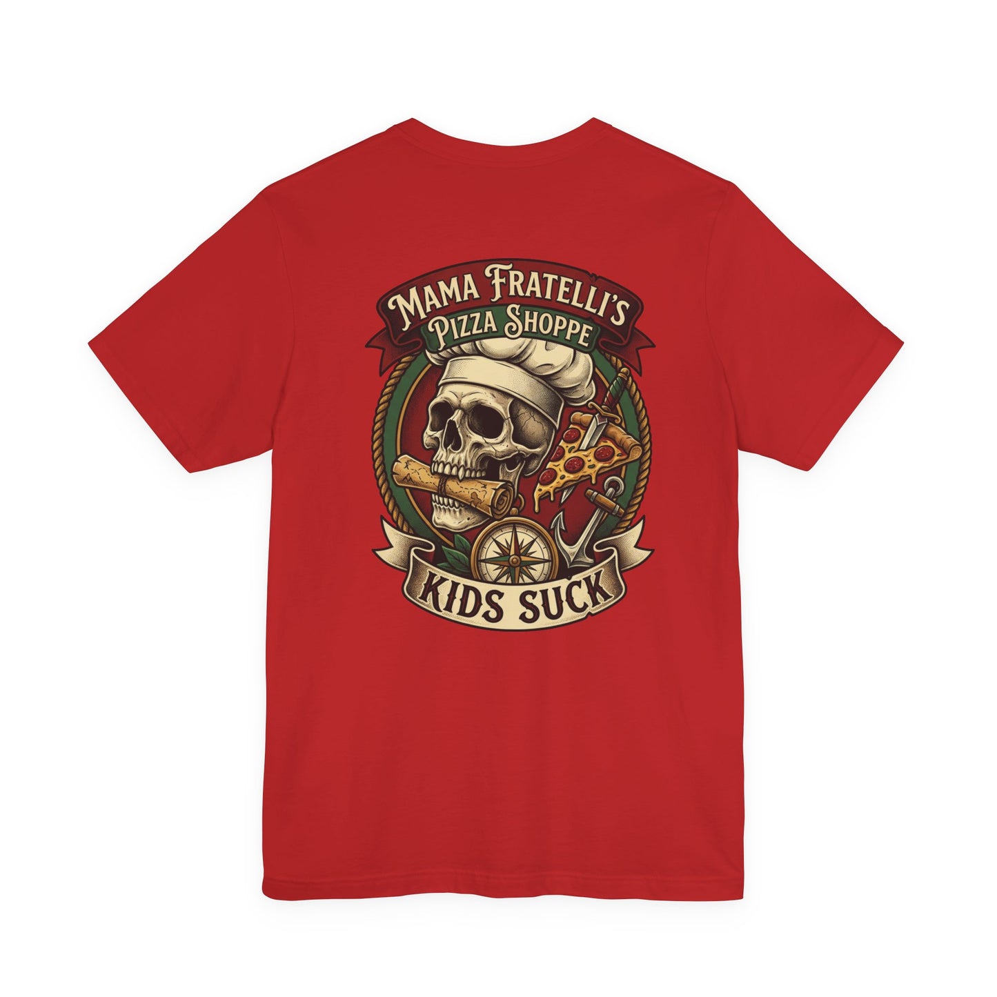 Mama Fratelli's Pizza Shoppe "By The Slice Graphic Tee" - 80's Movie Fandom T-Shirt