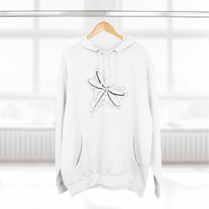 Dragonfly Minimalist Hoodie — Subtle Line Art Fleece Pullover