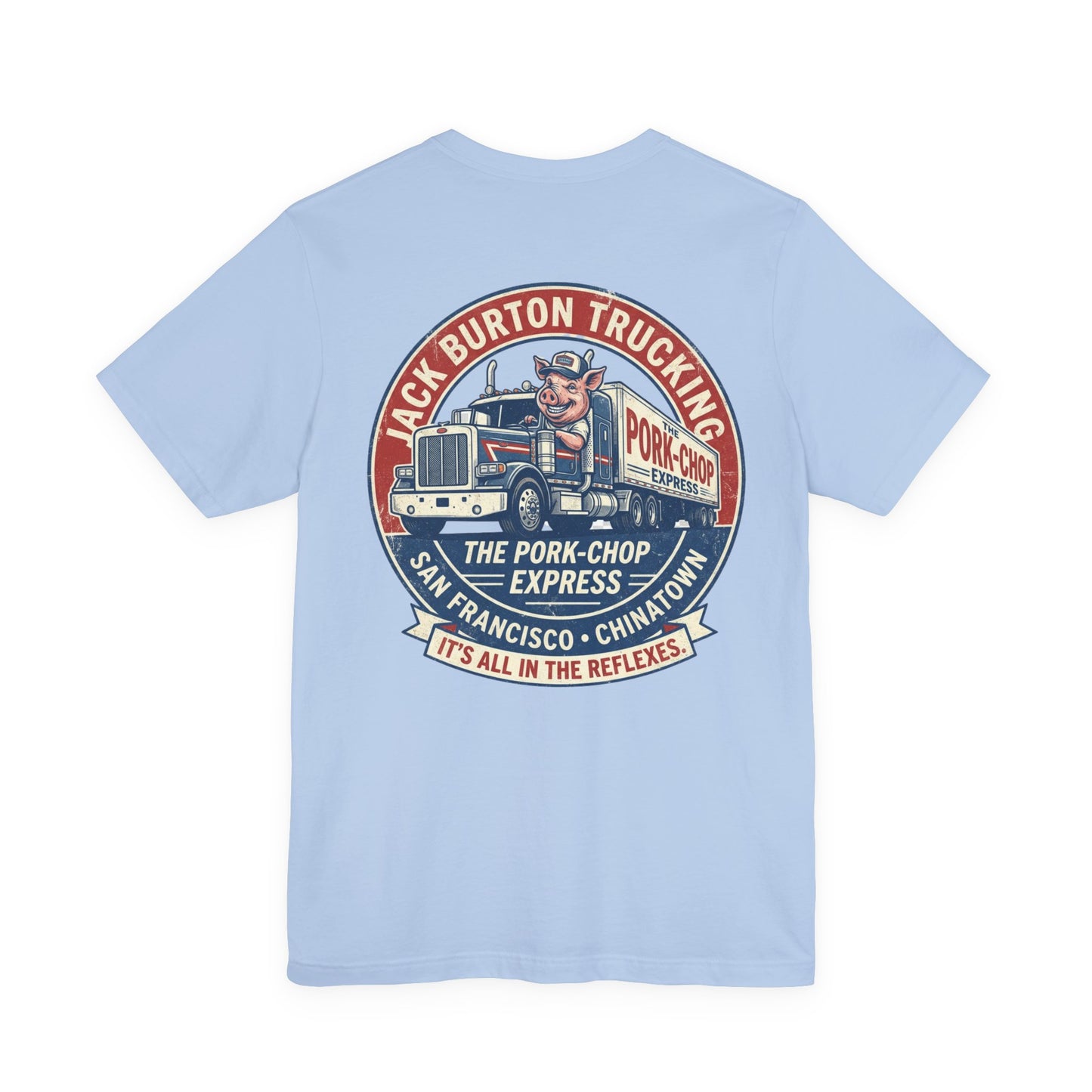 Trucking T‑Shirt — "Jack Burton Trucking: The Pork-Chop Express" Retro Logo Tee