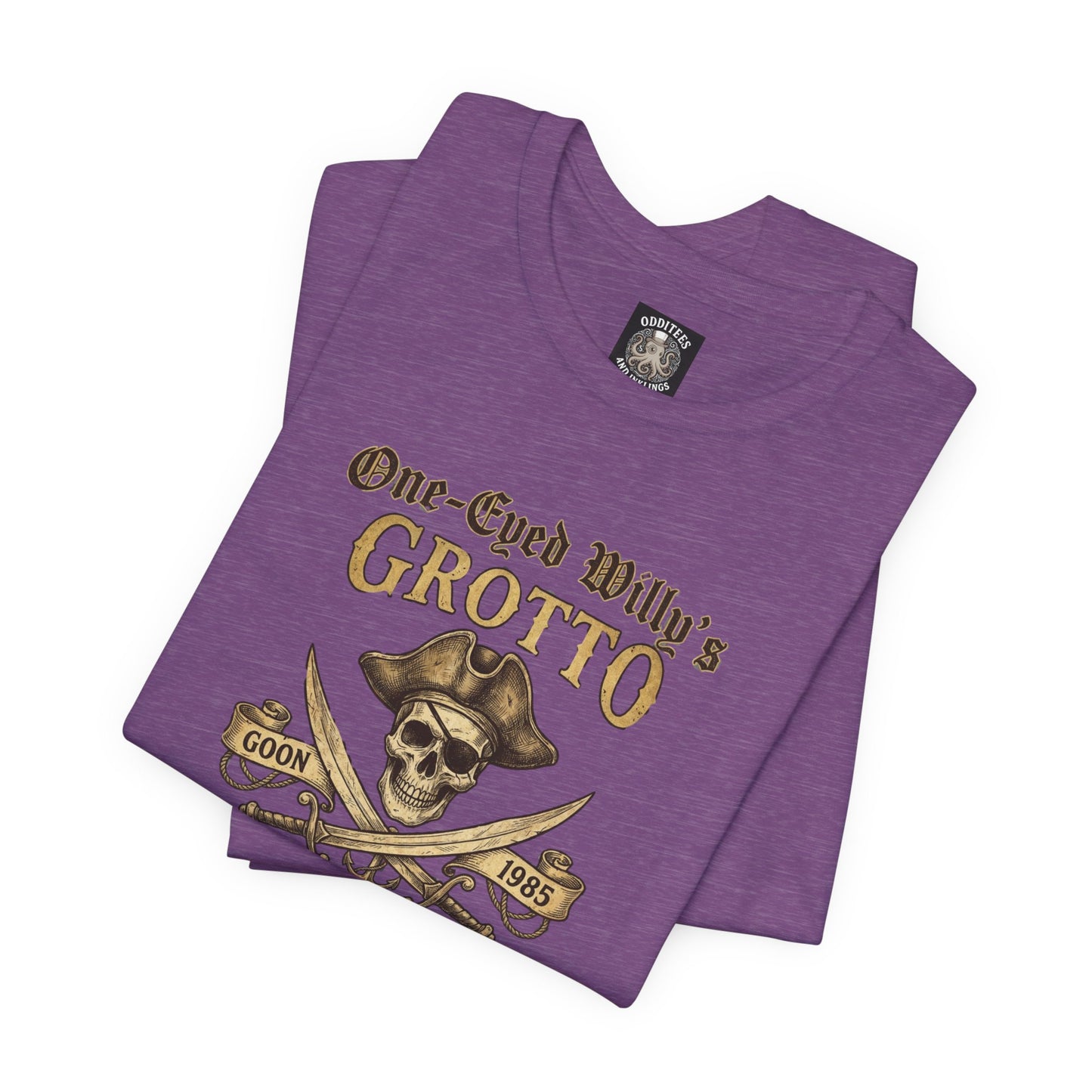 One-Eyed Willy's Grotto Pirate Skull T-Shirt — 80's Treasure Map Tee