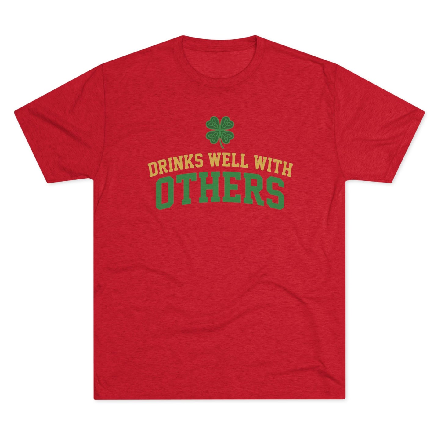 St. Patrick's Day 'Drinks Well With Others' Crew Tee — Shamrock Pub Party Shirt OddInk Seasonal Designs
