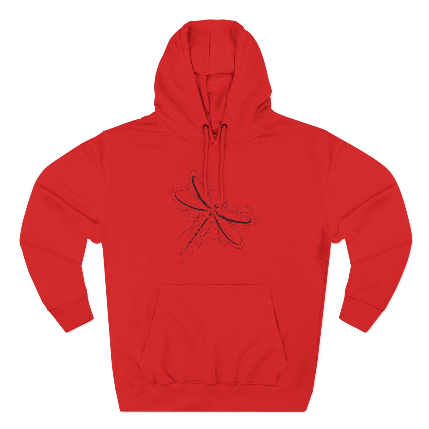 Dragonfly Minimalist Hoodie — Subtle Line Art Fleece Pullover
